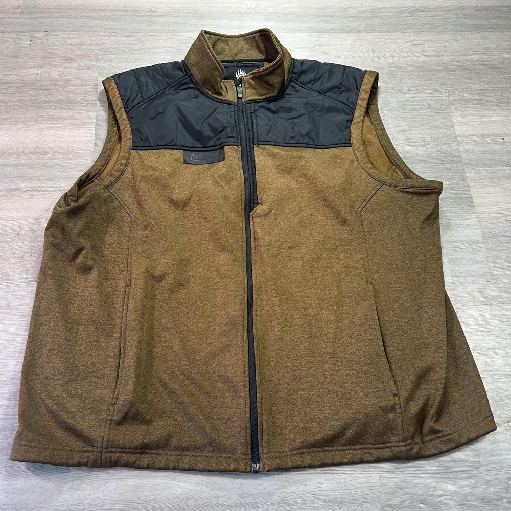 Alaskan Hardgear Vest Mens 2XL Brown Fleece Quilted Full Zip Insulated Outdoor